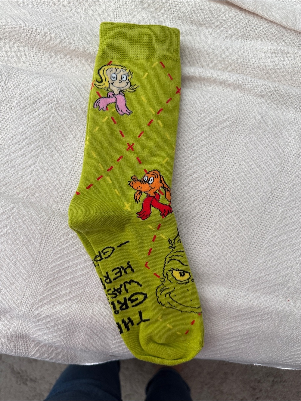 Novelty Grinch Green Crew Socks - Unisex